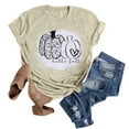 thumbnail image 4 of T-shirts Citrouille d'Automne pour Femmes, Amusants, à Manches Courtes, Graphiques d'Halloween, Décontractés, pour Fête, Hauts, 4 of 6