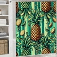 thumbnail image 5 of GOSMITH Triped Pineapple Slices Decorative Square Shower Curtain for Bathroom White, 5 of 6