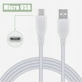 thumbnail image 2 of FITE ON 5ft White Micro USB Data/Charging Charger Cable Cord Lead Replacement for VXI B350-XT B350XT Blue Parrot Blueparrott Noise Canceling Wireless Trucker Bluetooth Headset Cell Phone, 2 of 5