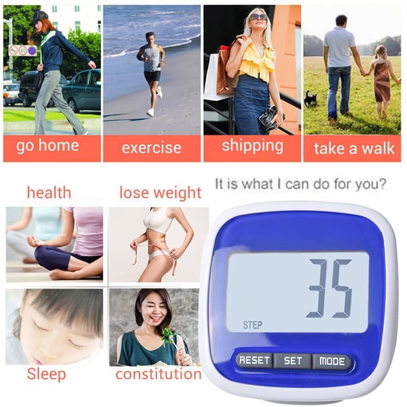 Podómetro simple con pantalla LCD, contador de pasos para caminar en 3D, podómetro para correr, contador de pasos con clip