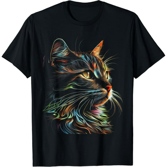 Sam Soft Colorful Cat Cats Lover Graphic Tees Men Women Boys Girls T-Shirt