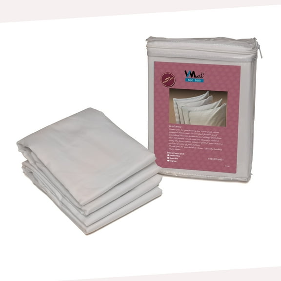 Zippered Pillow Covers Plain 100% Cotton Queen size 20'x30' 4 pack