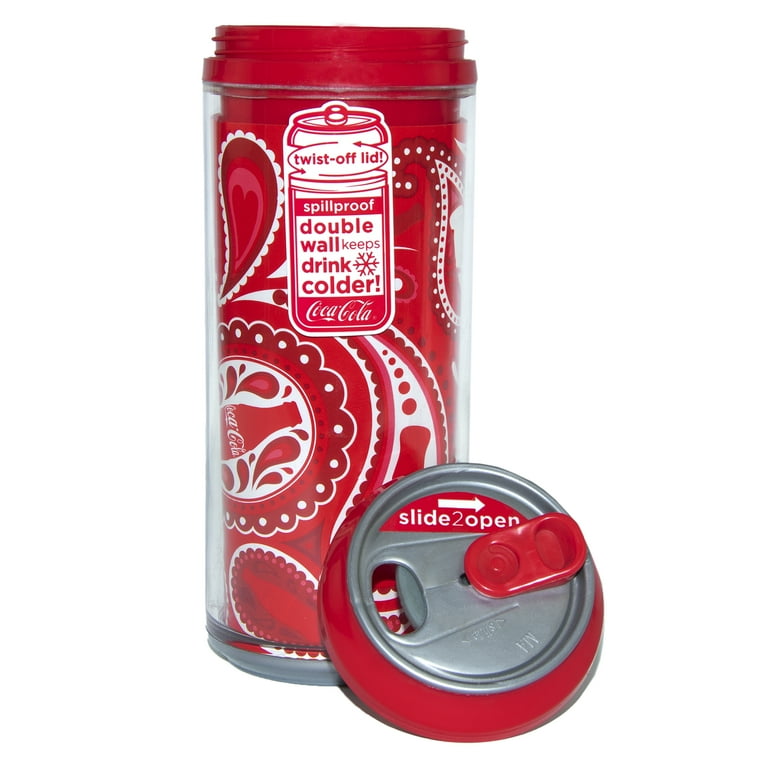 Cool Gear Coca-Cola 16 oz Red Paisley Double Insulated Can