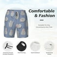 thumbnail image 5 of Lsque Mens Swim Trunks Cute Fat Cat Pattern - Bathing Suit Compression Liner - Beach Swim Shorts Swimwear - (S-3XL) - Stretch Quick Dry -Small, 5 of 9
