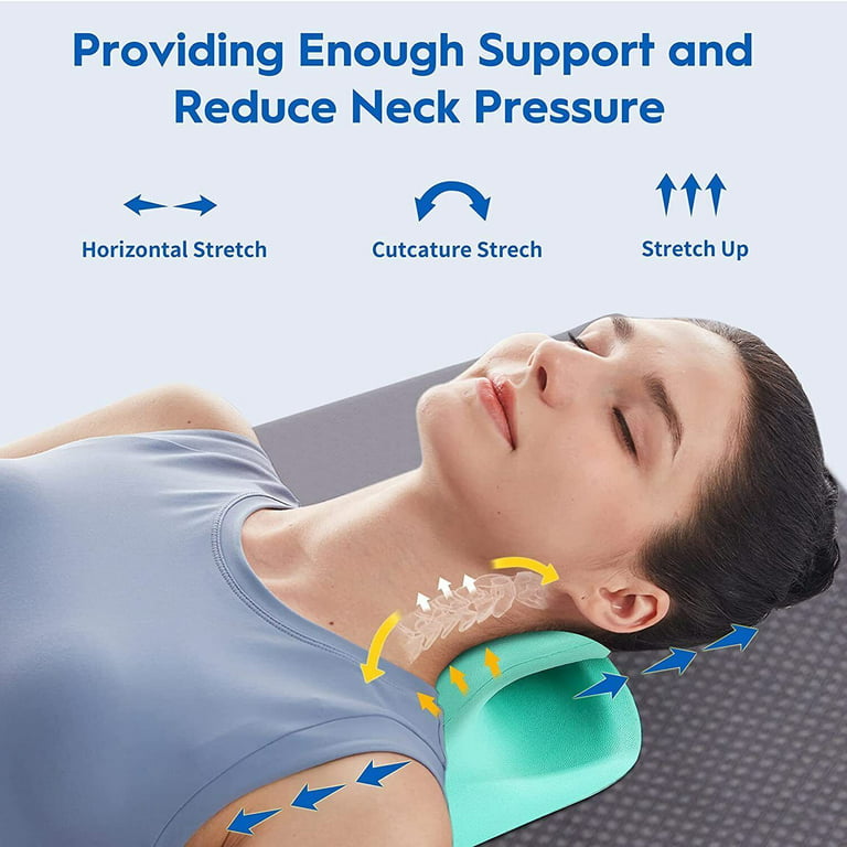 Octifie Odorless Neck Stretcher for Neck Pain Relief, Ergonomic Neck Cloud  Cervical Traction Device Chiropractic Pillow for Spine Alignment, Neck and  Shoulder Relaxer for TMJ Headache Muscle Tension Blue