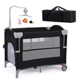 thumbnail image 4 of 4 in 1 Pack and Play Bassinet, Easy Folding Travel Crib with Music Mobile for Infant Toddlers, 4 of 8