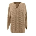thumbnail image 4 of Fesfesfes Women Sweaters Long Sleeve Solid Color V Neck Pullover Tops Casual Loose Knitted Sweaters Blouse, 4 of 5