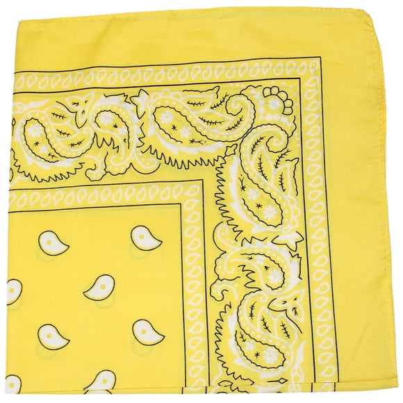 Unibasic Paisley Polyester Bandana, head wrap, handkerchief (Yellow) - 26 Pack