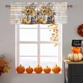 thumbnail image 6 of Kitchen Cafe Valance Curtain for Small Windows,Autumn Sunflower Pumpkin Leaf Rod Pocket Short Valances,60x18in, 6 of 9