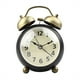 thumbnail image 1 of Reloj despertador de metal con dos campanas, pequeño, analógico, silencioso, de mesa y de escritorio, funciona con pilas., 1 of 6