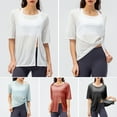 thumbnail image 3 of Camiseta holgada de mujer Media manga Slit Front Sports Cover Ups, 3 of 8