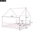 thumbnail image 6 of Jopath Full Size Bed Metal Floor Bed,Full House Bed Frame Floor Bed Frame,With Roof With Headboard And Footboard With Slats Support For Kids Toddler Pink, 6 of 9