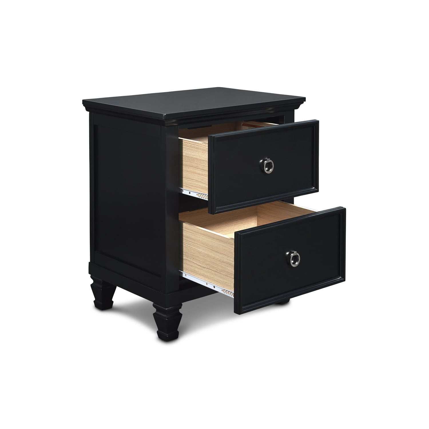 New Classic Furniture Tamarack Solid Wood 2-Drawer Nightstand in Black