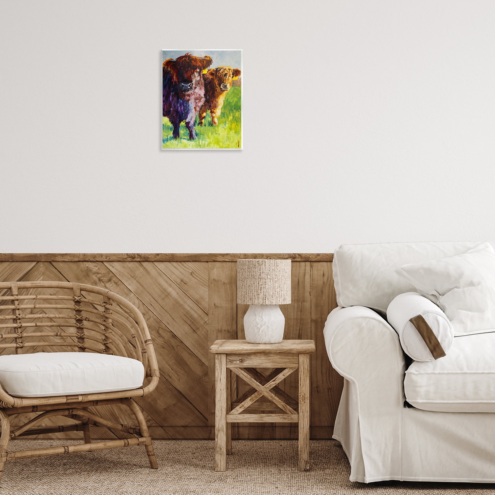 Stupell Industries Traditional Cattles Painting Animals Painting Unframed Art Print Wall Art, 11 x 14