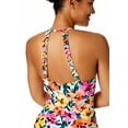 thumbnail image 3 of Women's Gradient Floral High Neck With Ruffled Straps One Piece Swimsuit, 3 of 6