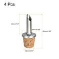 thumbnail image 2 of Vertedores de botella de acero inoxidable, paquete de 4, diseño de corcho para aceitunas, tapones para botellas de vino, para la mayoría de las botellas de licor, 2 of 7