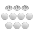 thumbnail image 1 of Uxcell 10pcs Metal Flat Button 10mm Round Metal Sewing Buttons Mist Silver, 1 of 7