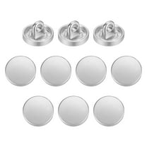 Uxcell 10pcs Metal Flat Button 10mm Round Metal Sewing Buttons Mist Silver