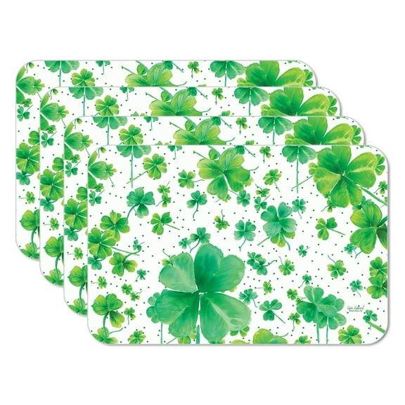 CounterArt "Shamrocks Galore" 4 Pack Flexible Plastic Tabletop Placemats