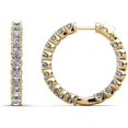 thumbnail image 3 of U Shape Inside Outside 2ct Diamond (I-J) Hoop Earrings in White Gold Over, 3 of 4