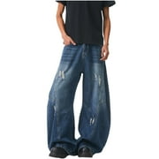 JMYHOAM Cargo Pants for Men Men Vintage Outdoors Fashion Solid Casual Pocket Jeans Cargo Pants,S-XXXL