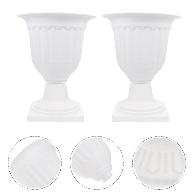 2 Pcs Pots de Fleurs Décoratifs pour Porche, Porte d'Entrée, Terrasse, Balcon