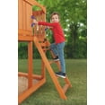 thumbnail image 4 of Creative Cedar Designs Timber Valley Wooden Playset with Wooden Roof, Glider Swing, Sandbox, Climbing Wall, Ladder, Slide & Belt Swings, 4 of 11