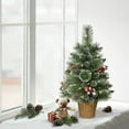 thumbnail image 2 of Holiday Time 2' Pre-lit Glittering Frosted  Small Tree, Green, Decorated, LED, 2 of 5
