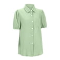thumbnail image 4 of QASIEATN Womens Shirts Button Down Dress Shirts Casual Short Sleeve Textured Collared Summer Work Blouse Camping Clothes, 4 of 8