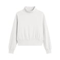 thumbnail image 6 of thefmos Women's Round Neck Long Sleeve Cropped Pullover Top Solid Color Casual Blouse Fashion Fall Winter Clothes, White M, 6 of 6