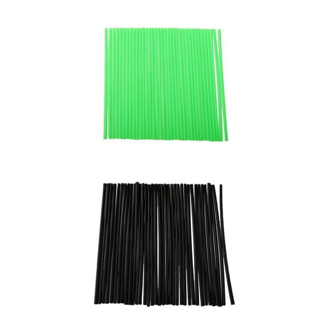 S SERENABLE 72x Motocross Wheel Rim Spoke Shrouds Wraps Skins Covers Green & Black