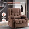 thumbnail image 4 of Oversized Massage Recliner Chair for Elderly,Modern Living Room Electric Rocking & Reclining Chairs with with Heat, 8-Point Vibration,USB Charger and Cup Holders, Plush Velvet Single Sofa, Brown, 4 of 9