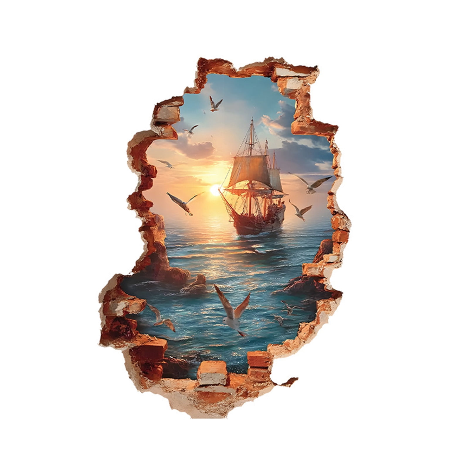 Seyotauo Lovely Aesthetic Pattern Window Stickers, Removable Wall Art Decals for Home Decor, Retro Aesthetic Ornament for Living Room, Door and Glass Decoration