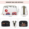 thumbnail image 5 of Naloa Happy Independence Day Gnome Leather Makeup Bag for Purse Travel, Portable Small Cosmetic Organizer for Women and Girls, Make up Bag with Zipper, 5 of 8