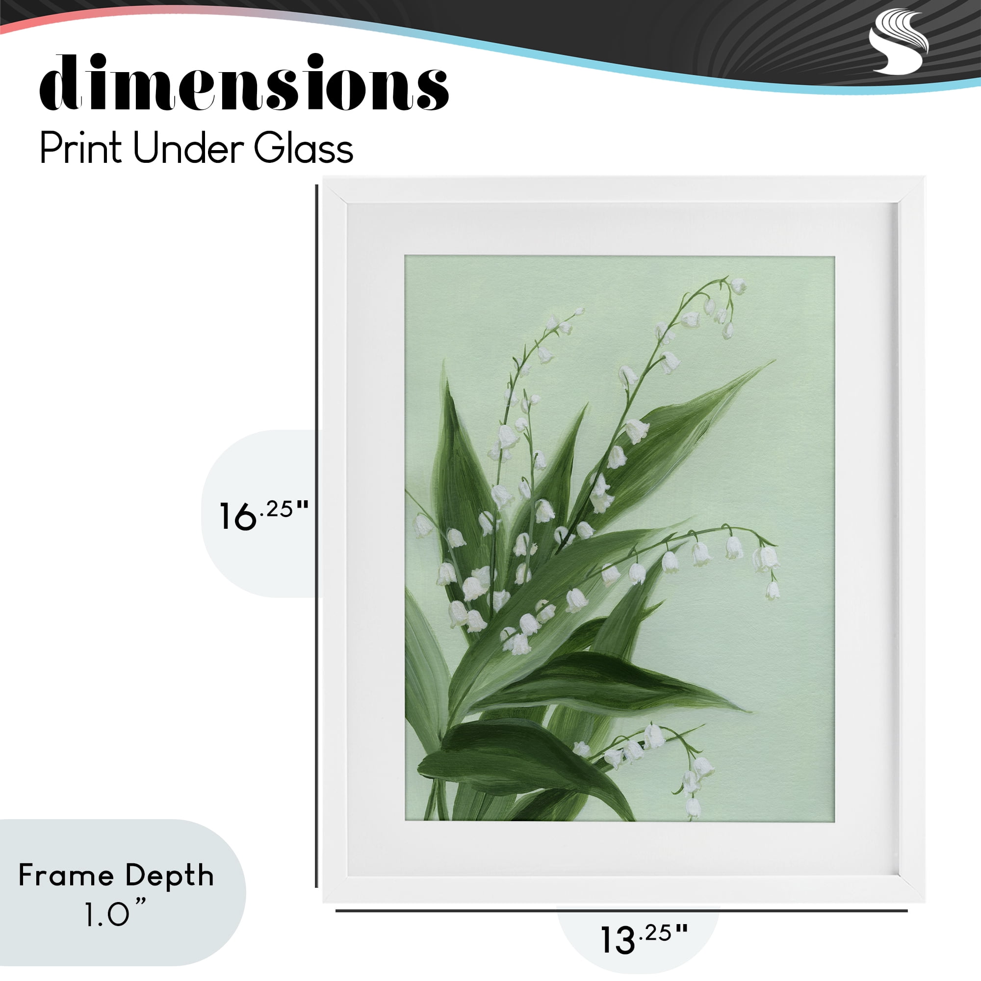 Stupell Industries Verdant Lily Of Valley White Framed Print Under Glass, design by Grace Popp