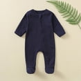 thumbnail image 2 of CAUYDY Preemie Pajamas for Girls Newborn Fall Winter Clothes 3 6 9 12 18 24 Months Baby Long Sleeved Jumpsuit for Boys Infant Cute One-Pieces Sizes 0-3 Years,Navy, 2 of 4