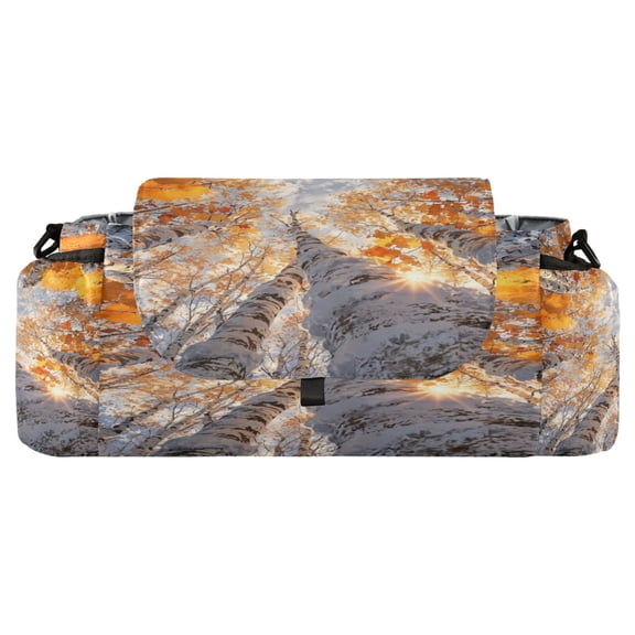DIXRUYEE Stroller Organizer Autumn Snowy Forest Printed
