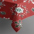 thumbnail image 3 of Red Christmas Snowflake Pattern Rectangle Tablecloth 60"x84",Waterproof Polyester Rectangle Table Cloth, Wipeable Spillproof Polyester Tablecloth for Dining, Camping, Indoor and Outdoor, 3 of 5