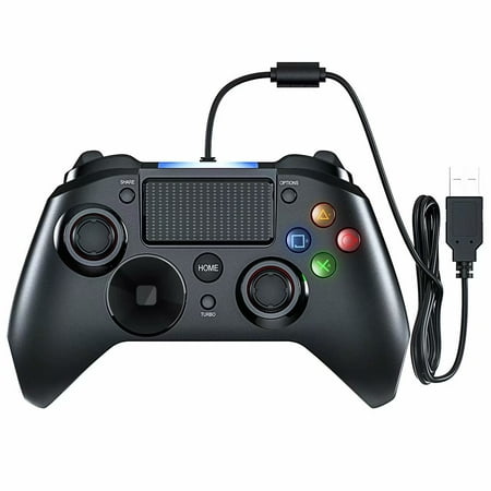 Mpow Wired Gaming Controller, PS4 Game Controller, USB Gamepad with Turbo and Trigger Buttons, Headset Jack, LED Light for PS4, PS4 Pro/Slim, PS3, Win7/8/10/XP, Android