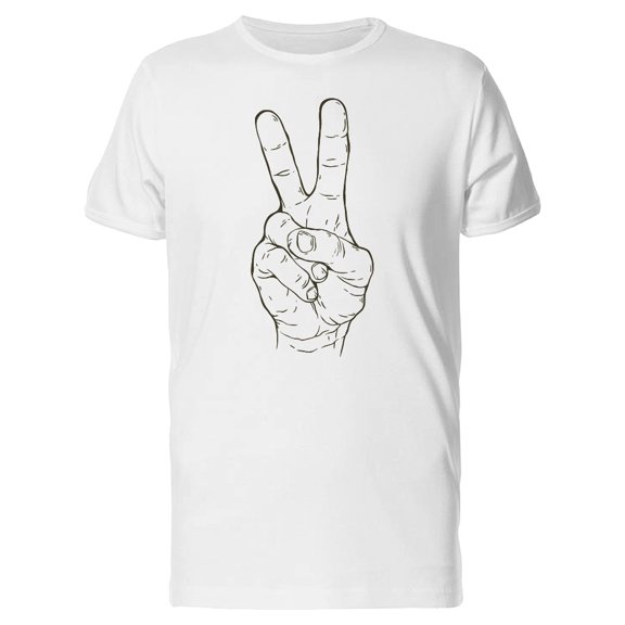 Hand Two Fingers Up Tee Men's -Image by Shutterstock