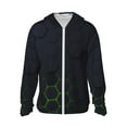 thumbnail image 1 of Fotbe Modern Hexagonal Neon Grid Chaqueta con Protección Solar UPF 50+ para Hombre y Mujer, Camisa con Capucha y Bolsillos-Large, 1 of 7