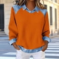 thumbnail image 2 of Jacenvly Hauts pour Femmes Liquidation Mode Décontractée Col Rabattu Couleur Unie Manches Longues T-Shirt Blouse Ample Printemps et Été Hauts pour Femmes Liquidation, 2 of 6
