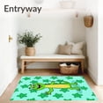 thumbnail image 3 of ODIKA 2'x3' Machine Washable Non-Slip Area Rug, Playful Smiling Crocodile Decorative Cartoon High Traffic Rug, Blue, 720546, 3 of 7