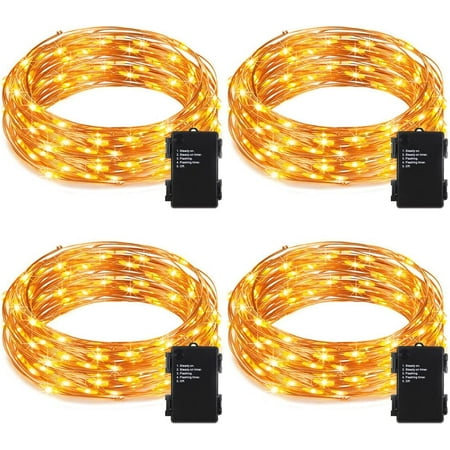 100LED C7 Christmas Lights Battery Operated - 2 Sets 27.5FT With Remote & 8 Lighting Modes