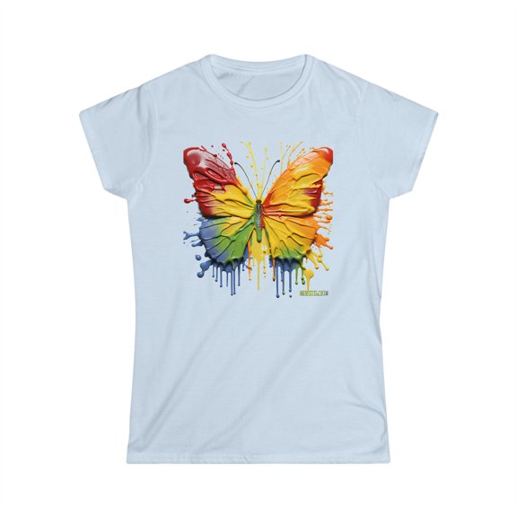 Women's Softstyle Tshirt - Colorful Butterfly 003