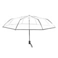 thumbnail image 3 of Automatic Open Close Transparent & Black Umbrella Windproof Compact for Women Men Sun & Rain Protection, 3 of 5