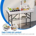 thumbnail image 3 of DEXTRUS Double-Deck Collapsible Ice Cooler Table, White, 3 of 6