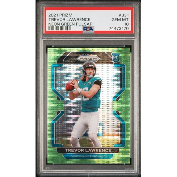 2021 Panini Prizm Trevor Lawrence #331 Neon Green Pulsar PSA 10 POP 177