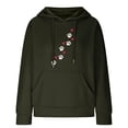 thumbnail image 4 of yardsong Waffle Hoodies for Women Cute Dog Paw Heart Print Hooded Sweatshirts Dog Lover Winter Casual Pocket Drawstring Pullover Tops Army Green,M, 4 of 5
