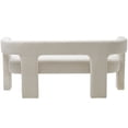 thumbnail image 5 of 66.7" W Boucle Upholstered Loveseat Couch Bench Open Back Settee for Living Room with Ball-Shaped Pillow, Cream, 5 of 15